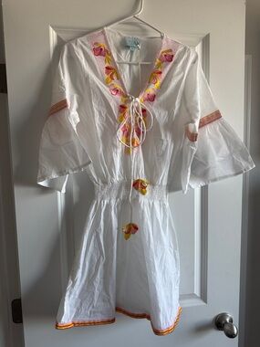 Taj by Sabrina crippanembroidered swim cover up